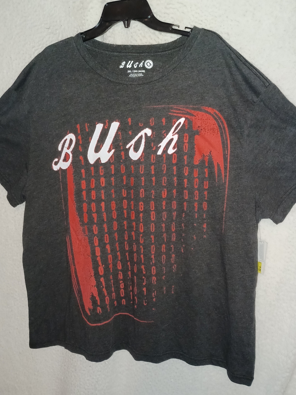 Men's Bush Boxy Band Tour Graphic T-Shirt Sz 2XL Distressed Neckline Hem (HC)